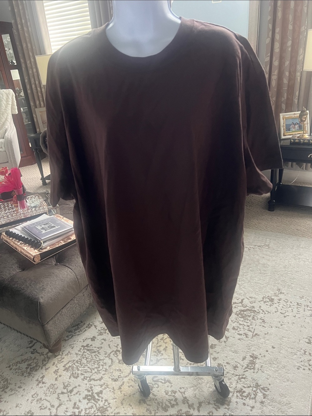 SKIMS cotton oversized Crew Neck T-Shirt in Deep Brown